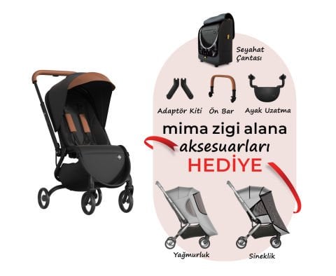 mima zigi Bebek Arabası (Black&Camel)